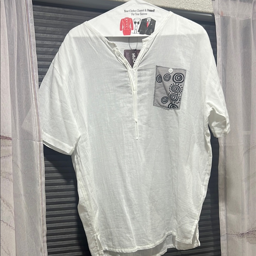 White Casual Button Down Shirt Relaxed Fit